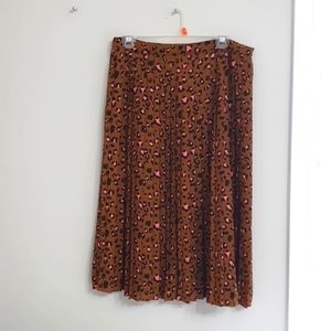 Leopard Pleaterd Skirt